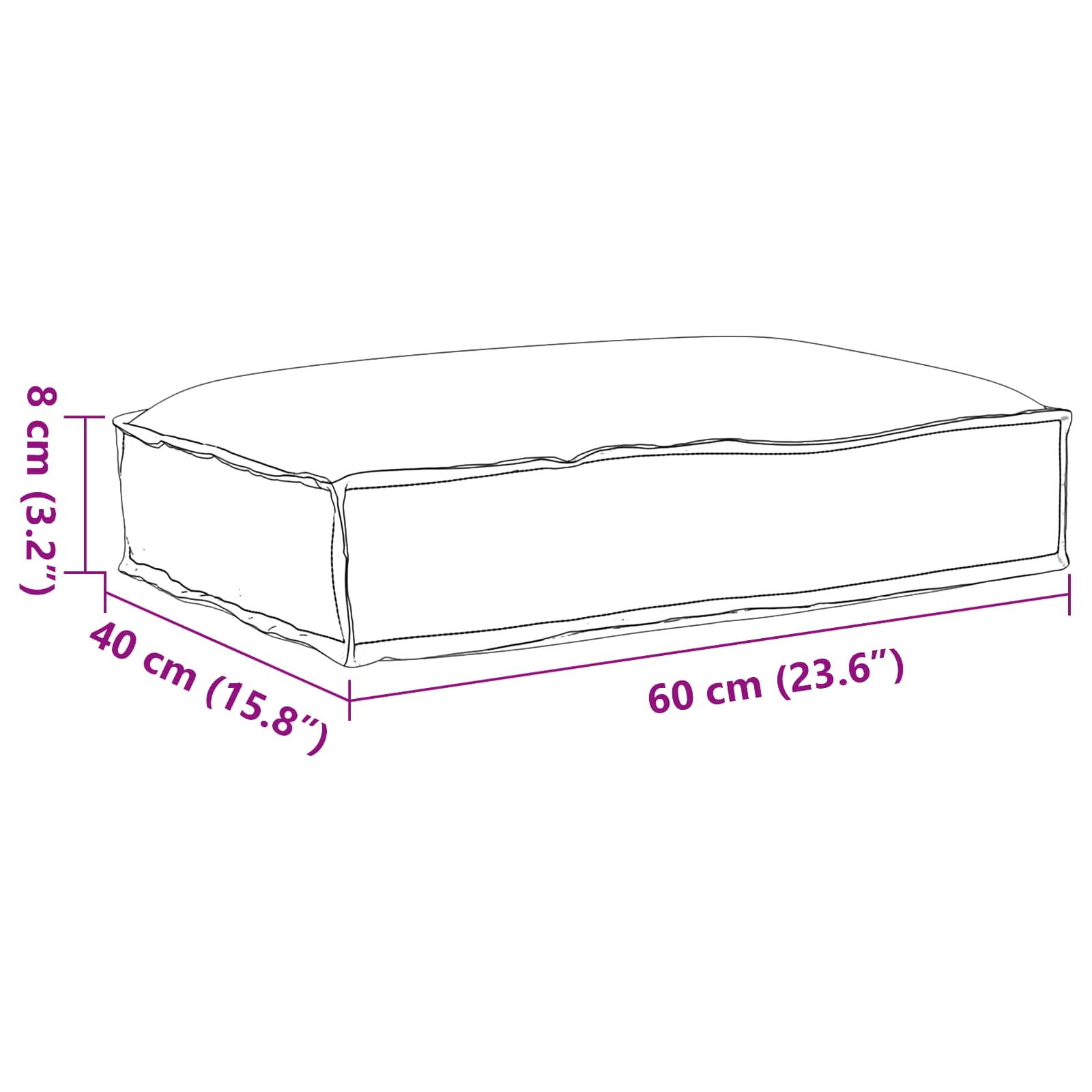 Kussen Zwart 60 x 40 x 8 cm Oxford Stof is nu te koop bij PeponiXL, paradijselijk wonen!