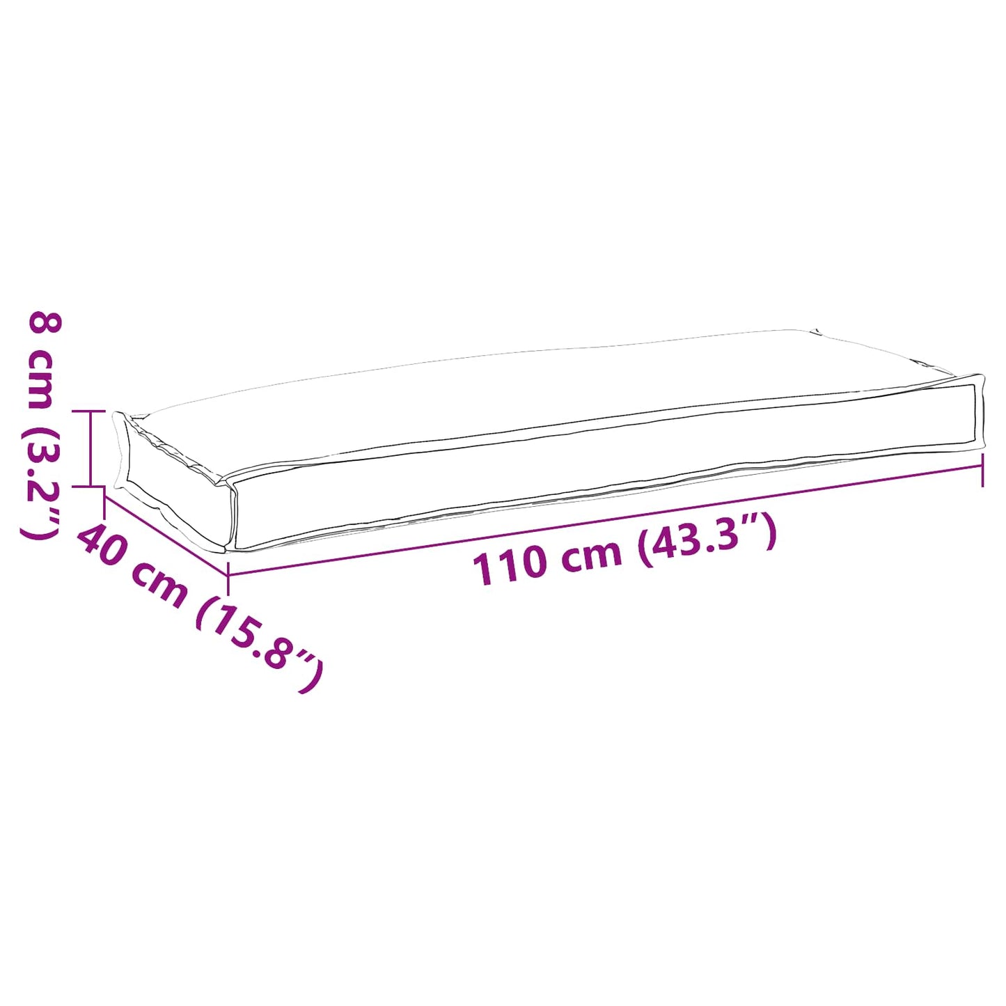 Kussen Zwart 110 x 40 x 8 cm Oxford Stof is nu te koop bij PeponiXL, paradijselijk wonen!