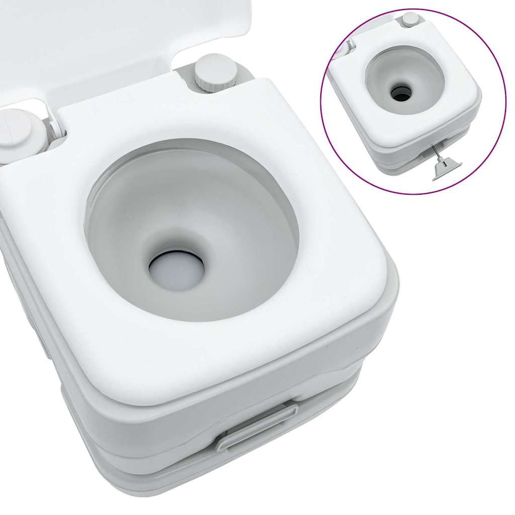 Camping Toilet Grijs en Wit 41,5 x 36,5 x 30 cm Polyetheen is nu te koop bij PeponiXL, paradijselijk wonen!