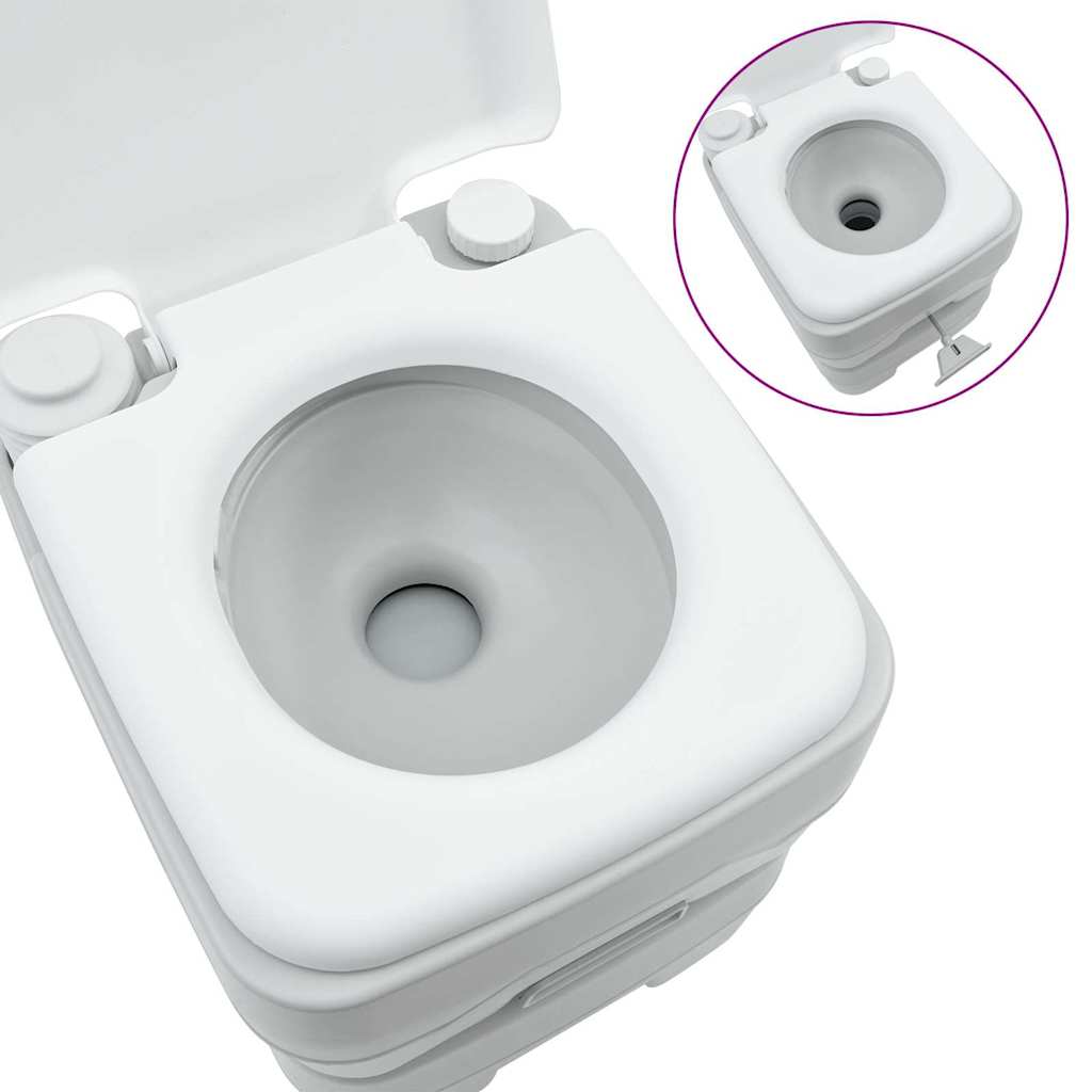 Camping Toilet Grijs en Wit 41,5 x 36,5 x 42 cm Polyetheen is nu te koop bij PeponiXL, paradijselijk wonen!