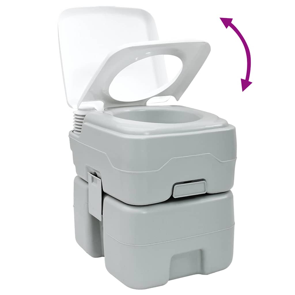 Camping Toilet Grijs en Wit 41,5 x 36,5 x 42 cm Polyetheen is nu te koop bij PeponiXL, paradijselijk wonen!