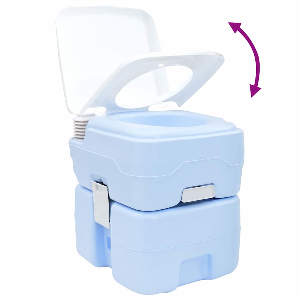 Camping Toilet Lichtblauw en Wit 41,5 x 36,5 x 42 cm Polyetheen is nu te koop bij PeponiXL, paradijselijk wonen!