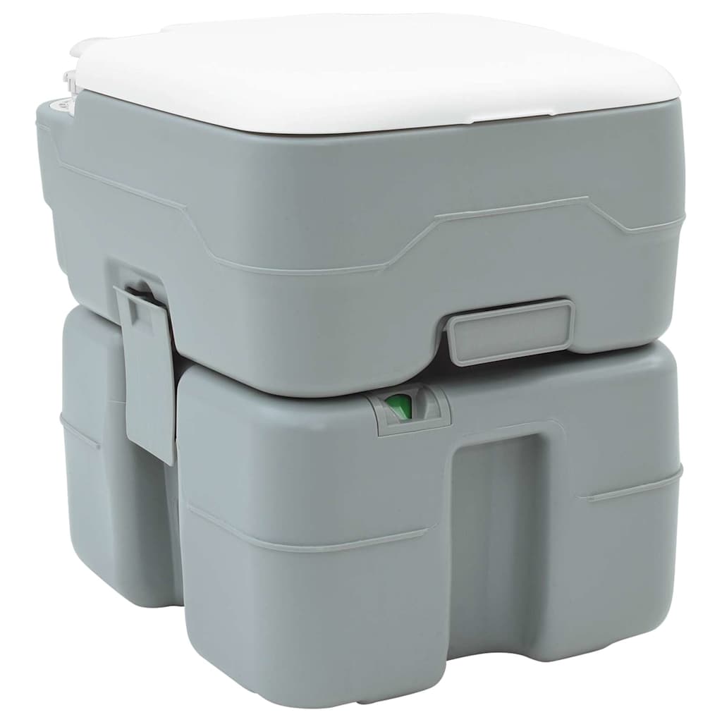 Camping Toilet Set 2 pcs Grijs 50,5 x 33 x 103 cm is nu te koop bij PeponiXL, paradijselijk wonen!