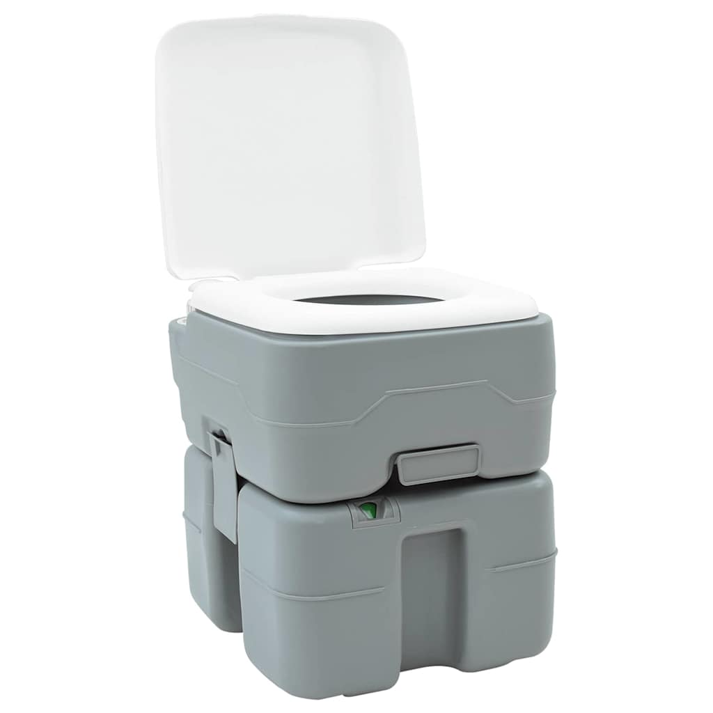 Camping Toilet Set 2 pcs Grijs 50,5 x 33 x 103 cm is nu te koop bij PeponiXL, paradijselijk wonen!