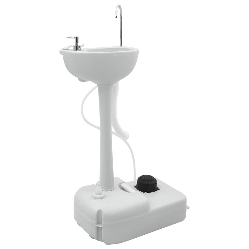Camping Toilet Set 2 pcs Grijs en Wit is nu te koop bij PeponiXL, paradijselijk wonen!