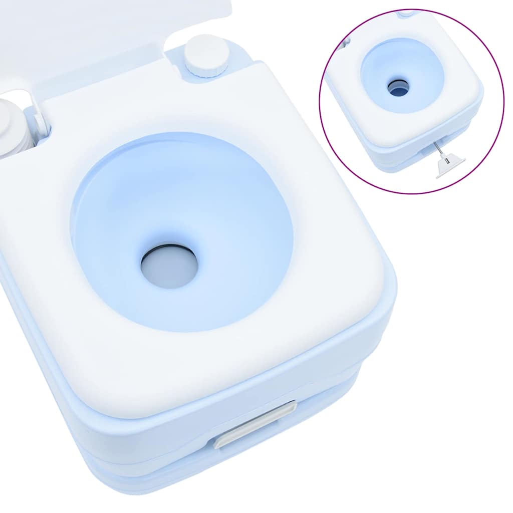 Camping Toilet Set 2 pcs Blauw en Wit is nu te koop bij PeponiXL, paradijselijk wonen!