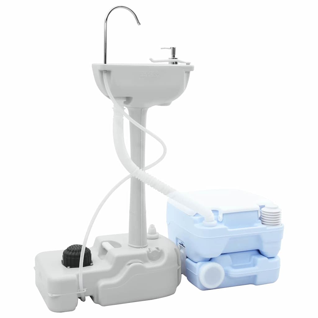Camping Toilet Set 2 pcs Blauw en Wit is nu te koop bij PeponiXL, paradijselijk wonen!