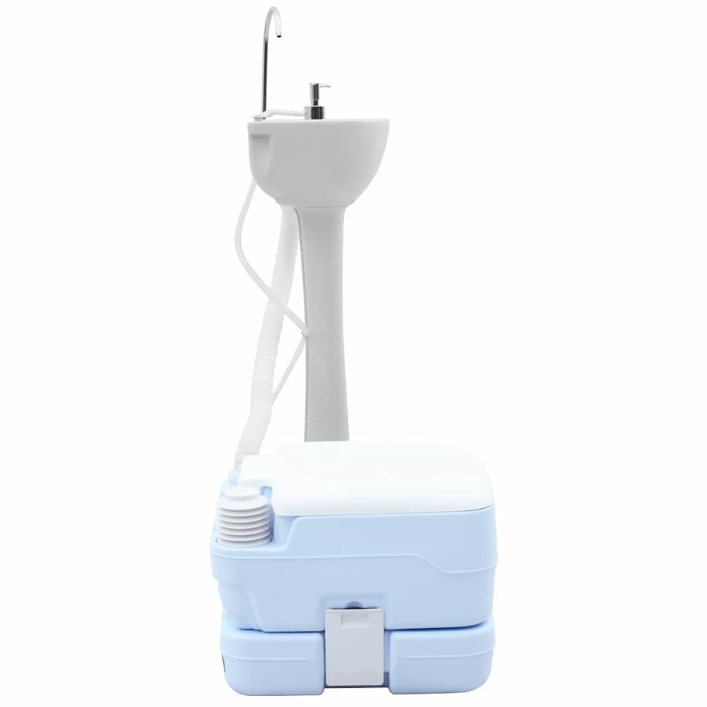 Camping Toilet Set 2 pcs Blauw en Wit is nu te koop bij PeponiXL, paradijselijk wonen!