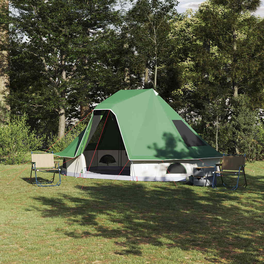 Tipi Tent met dak met opslag Groen 466 x 310 x 240 cm taft is nu te koop bij PeponiXL, paradijselijk wonen!