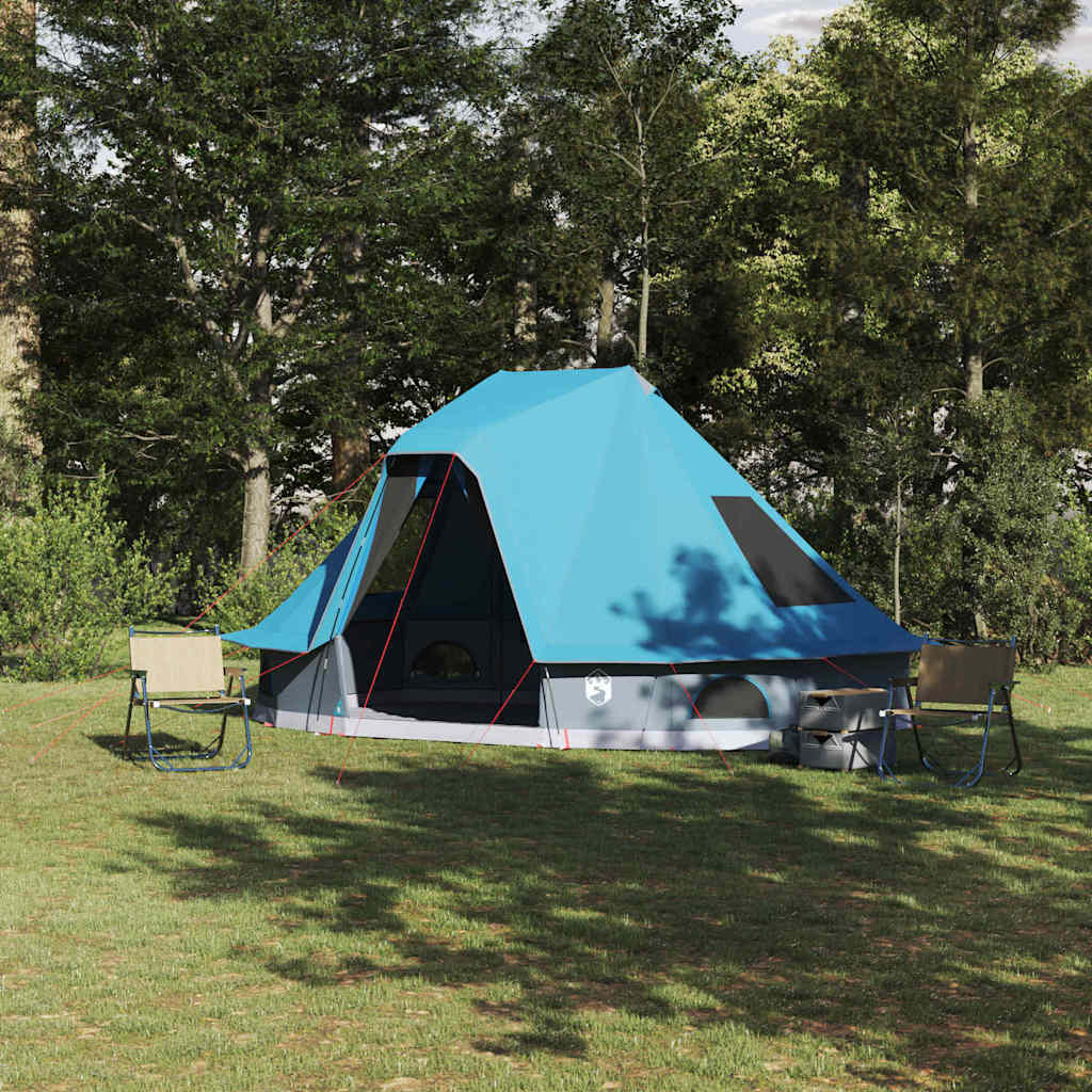 Tipi Tent met dak met opslag Blauw 466 x 310 x 240 cm taft is nu te koop bij PeponiXL, paradijselijk wonen!