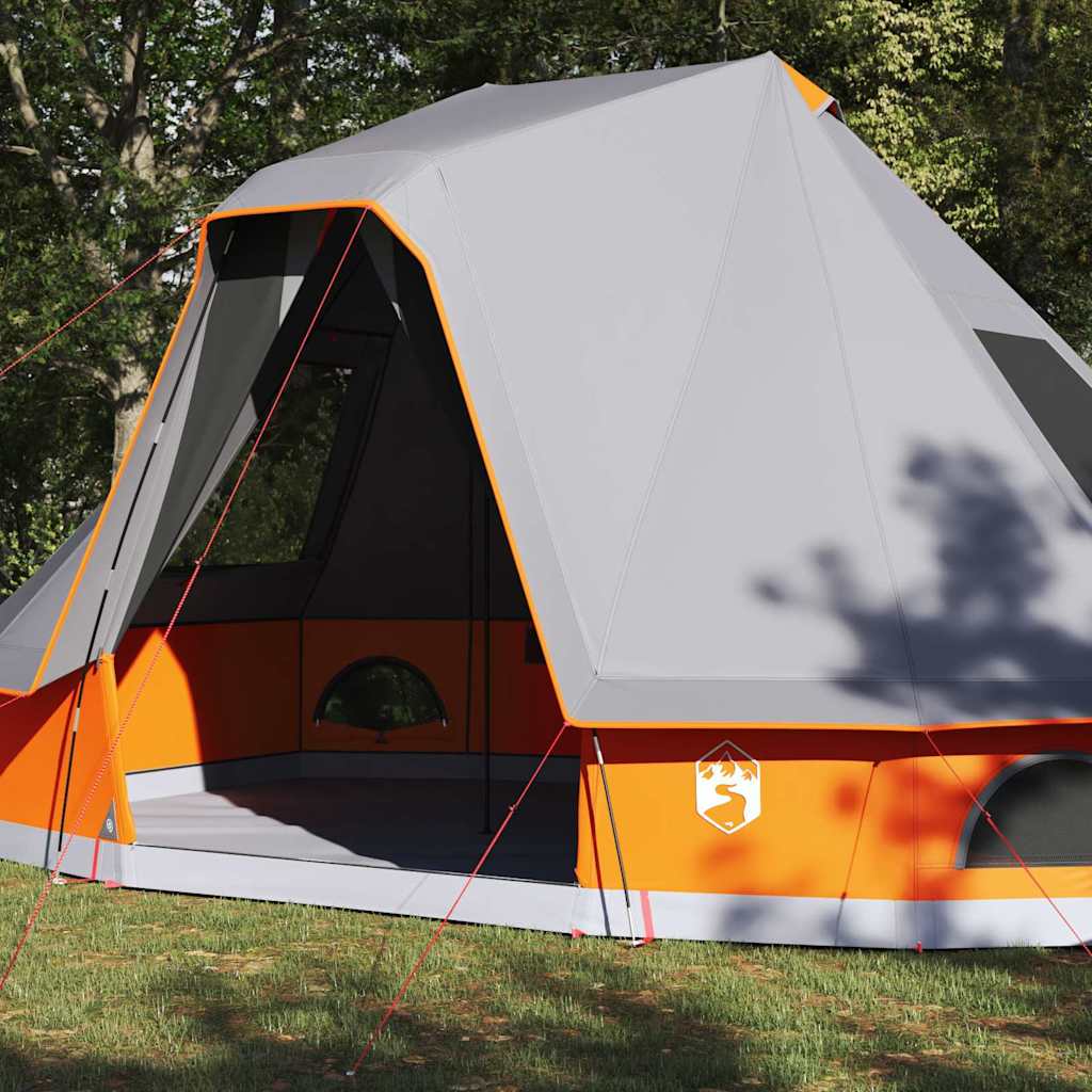Tipi Tent met dak Grijs en Oranje 466 x 310 x 240 cm taft is nu te koop bij PeponiXL, paradijselijk wonen!