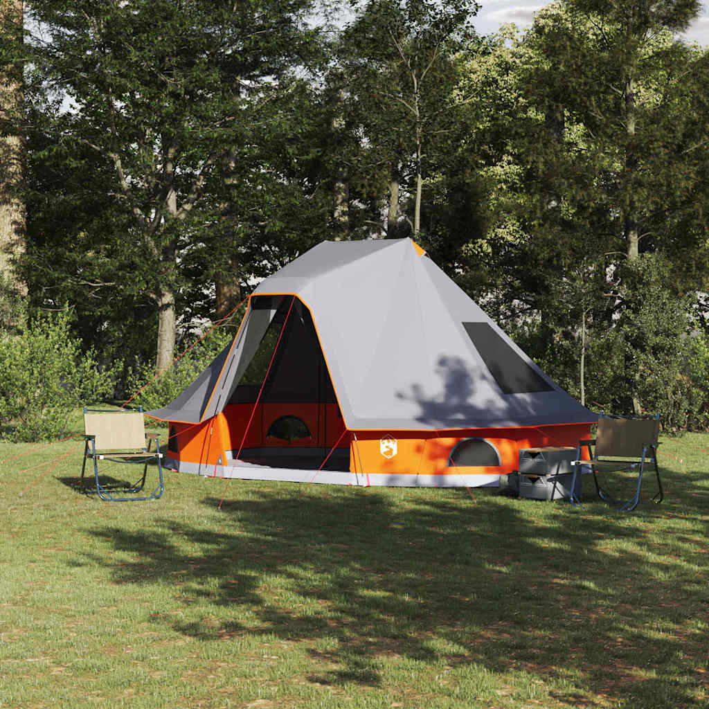 Tipi Tent met dak Grijs en Oranje 466 x 310 x 240 cm taft is nu te koop bij PeponiXL, paradijselijk wonen!