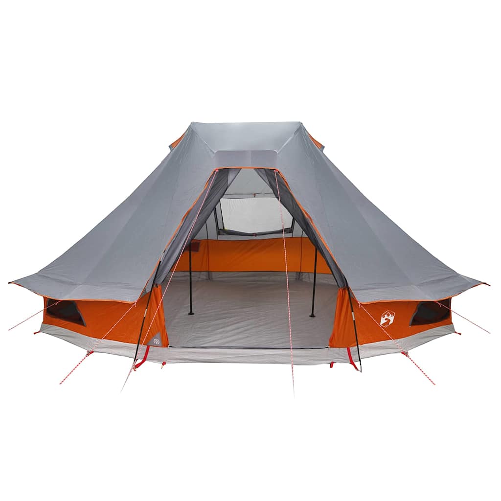 Tipi Tent met dak Grijs en Oranje 466 x 310 x 240 cm taft is nu te koop bij PeponiXL, paradijselijk wonen!