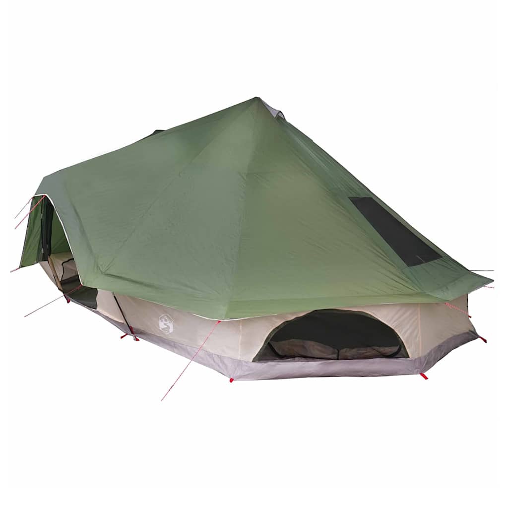 Tipi Tent met dak met opslag Groen 680 x 430 x 270 cm taft is nu te koop bij PeponiXL, paradijselijk wonen!