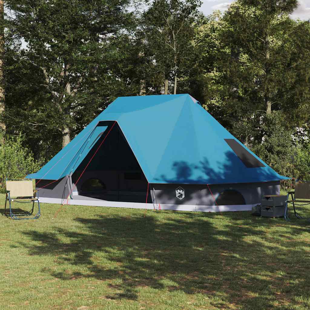 Tipi Tent met dak met opslag Blauw 680 x 430 x 270 cm taft is nu te koop bij PeponiXL, paradijselijk wonen!