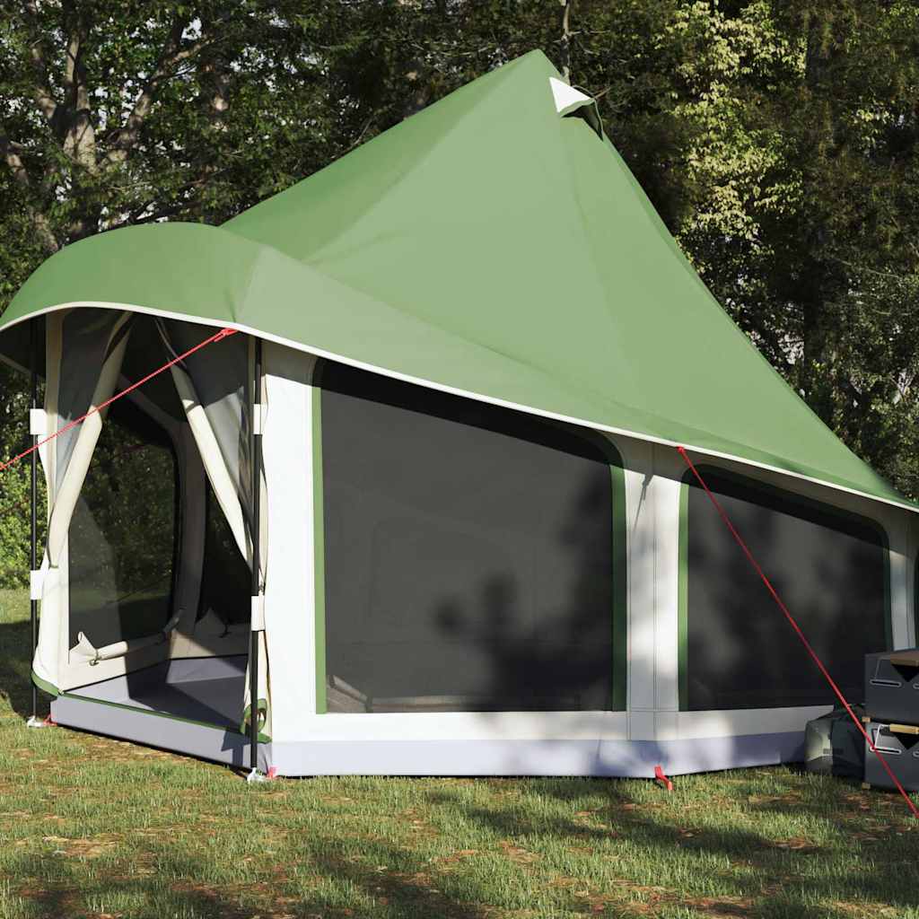 Tipi Tent met dak met opslag Groen 404 x 370 x 270 cm taft is nu te koop bij PeponiXL, paradijselijk wonen!