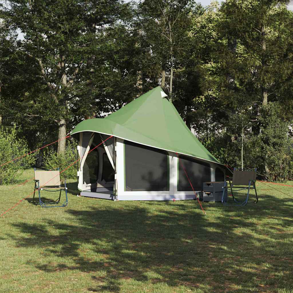 Tipi Tent met dak met opslag Groen 404 x 370 x 270 cm taft is nu te koop bij PeponiXL, paradijselijk wonen!