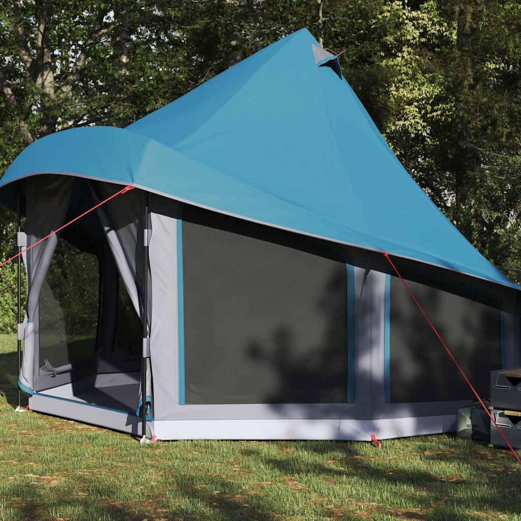 Tipi Tent met dak met opslag Blauw 404 x 370 x 270 cm taft is nu te koop bij PeponiXL, paradijselijk wonen!