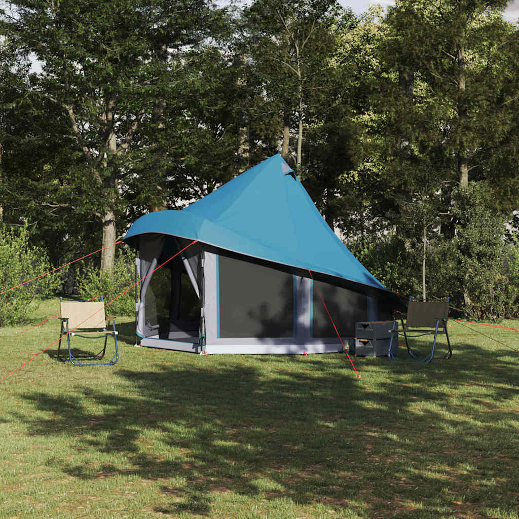 Tipi Tent met dak met opslag Blauw 404 x 370 x 270 cm taft is nu te koop bij PeponiXL, paradijselijk wonen!