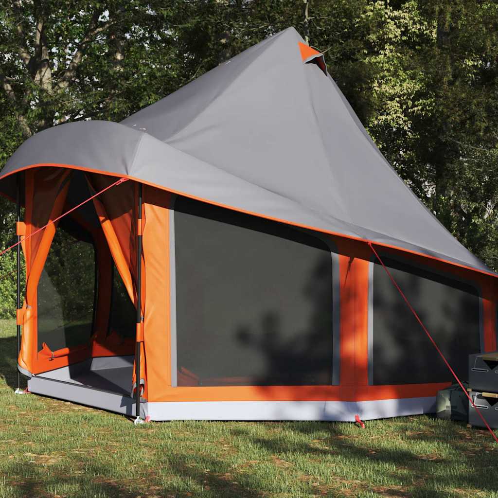 Tipi Tent met dak Grijs en Oranje 404 x 370 x 270 cm taft is nu te koop bij PeponiXL, paradijselijk wonen!