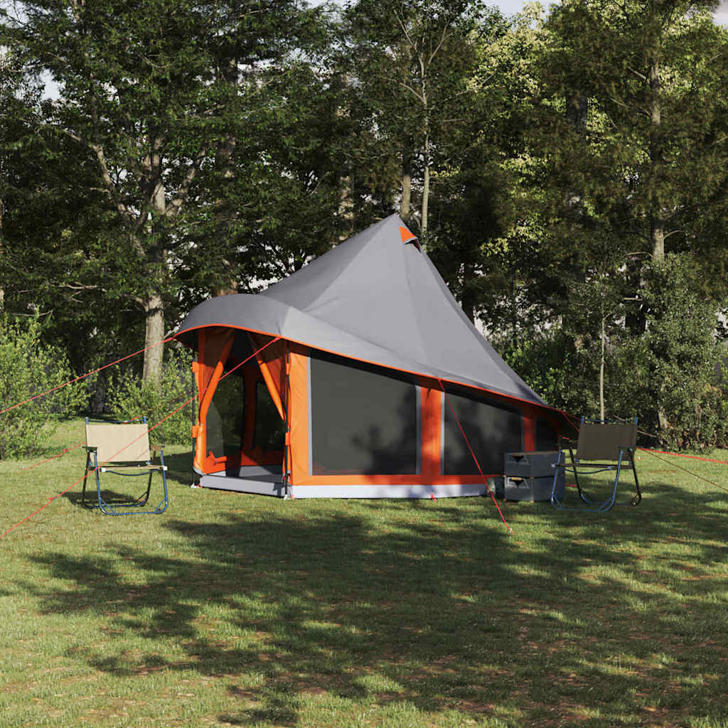 Tipi Tent met dak Grijs en Oranje 404 x 370 x 270 cm taft is nu te koop bij PeponiXL, paradijselijk wonen!