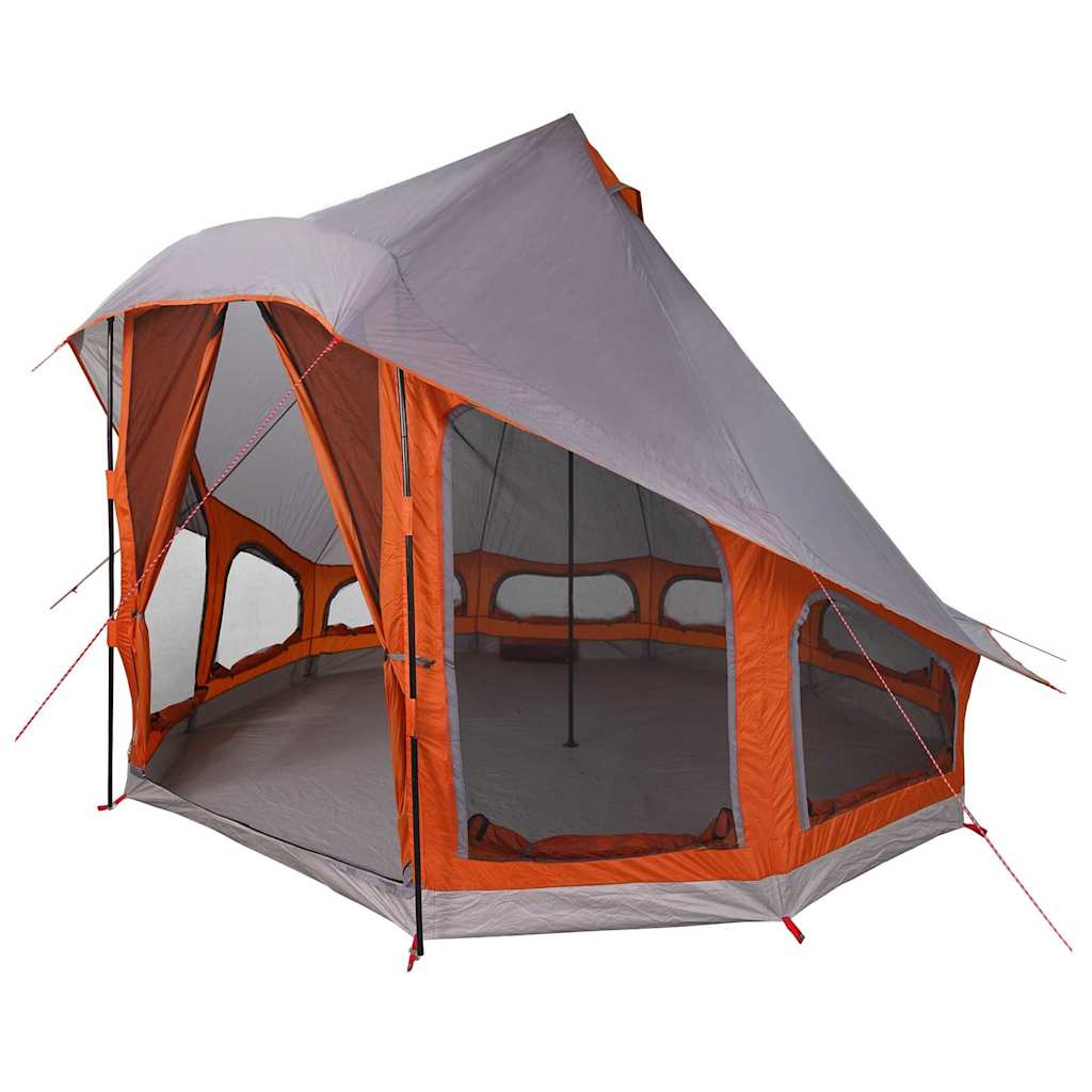 Tipi Tent met dak Grijs en Oranje 404 x 370 x 270 cm taft is nu te koop bij PeponiXL, paradijselijk wonen!