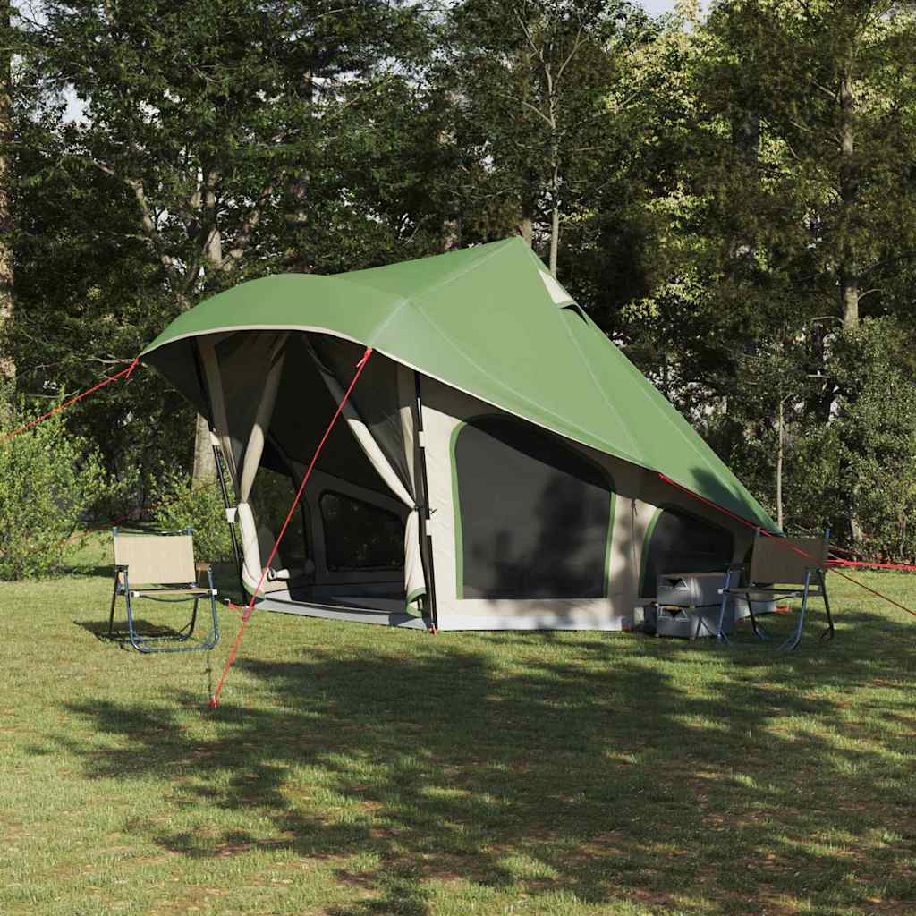 Tipi Tent met dak met opslag Groen 508 x 470 x 300 cm taft is nu te koop bij PeponiXL, paradijselijk wonen!