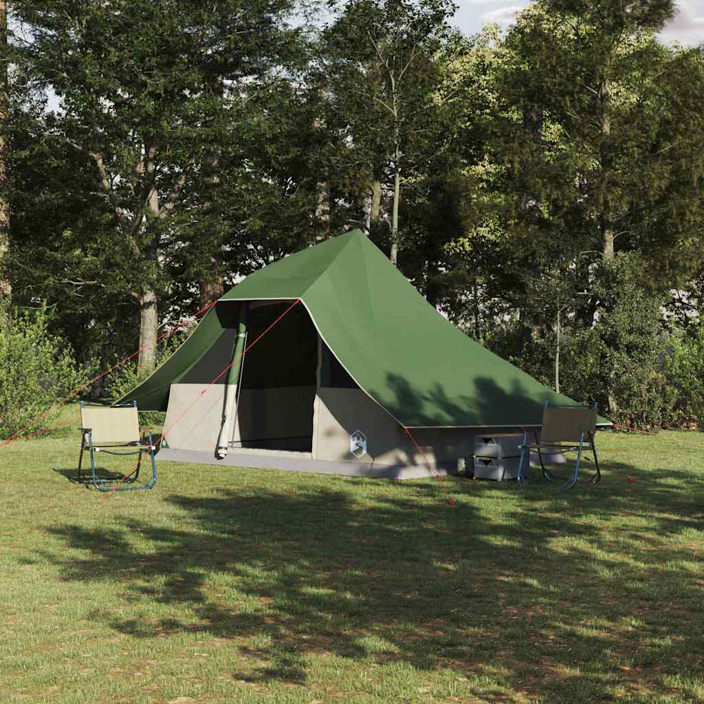 Tipi Tent met dak met opslag Groen 364 x 281 x 257 cm taft is nu te koop bij PeponiXL, paradijselijk wonen!