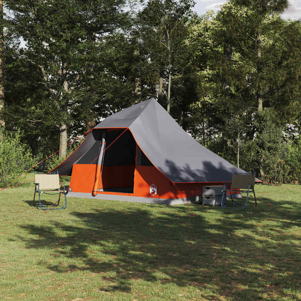 Tipi Tent met dak Grijs en Oranje 364 x 281 x 257 cm taft is nu te koop bij PeponiXL, paradijselijk wonen!