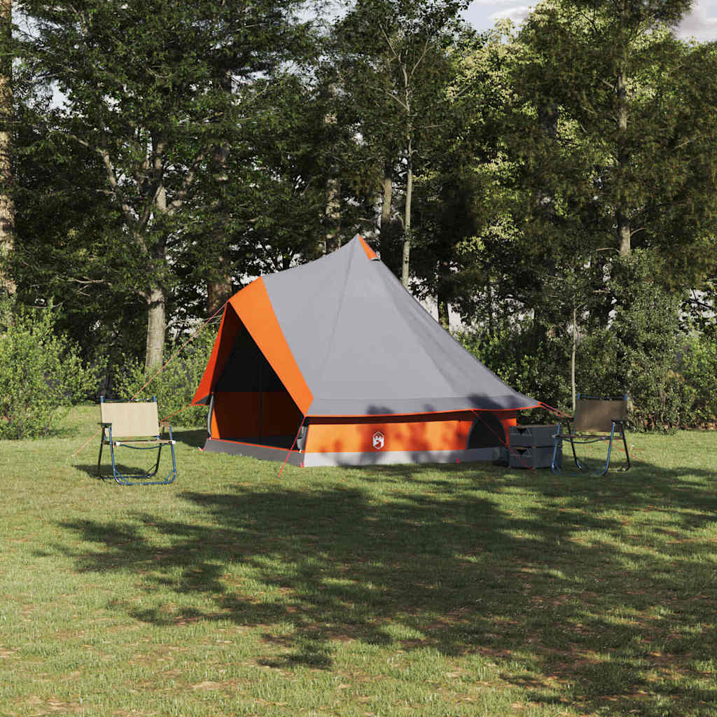 Tipi Tent met dak Grijs en Oranje 400 x 346 x 250 cm taft is nu te koop bij PeponiXL, paradijselijk wonen!