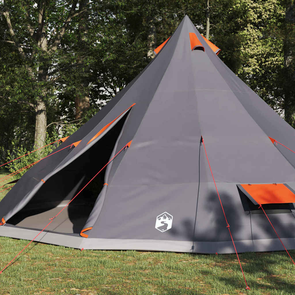 Tipi Tent met dak Grijs en Oranje 560 x 560 x 300 cm taft is nu te koop bij PeponiXL, paradijselijk wonen!