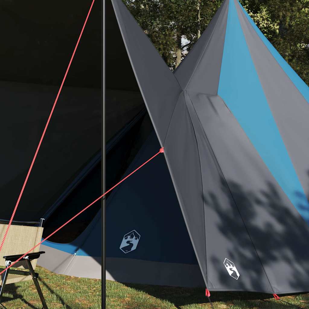Tipi Tent met dak met opslag Blauw 510 x 690 x 330 cm taft is nu te koop bij PeponiXL, paradijselijk wonen!