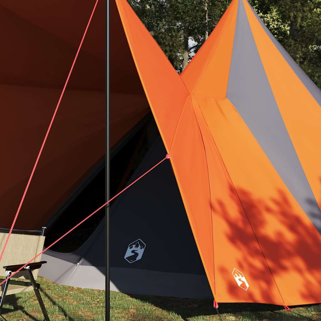 Tipi Tent met dak Grijs en Oranje 510 x 690 x 330 cm taft is nu te koop bij PeponiXL, paradijselijk wonen!