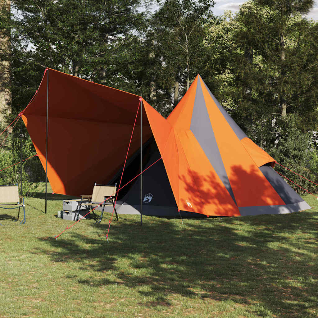 Tipi Tent met dak Grijs en Oranje 510 x 690 x 330 cm taft is nu te koop bij PeponiXL, paradijselijk wonen!