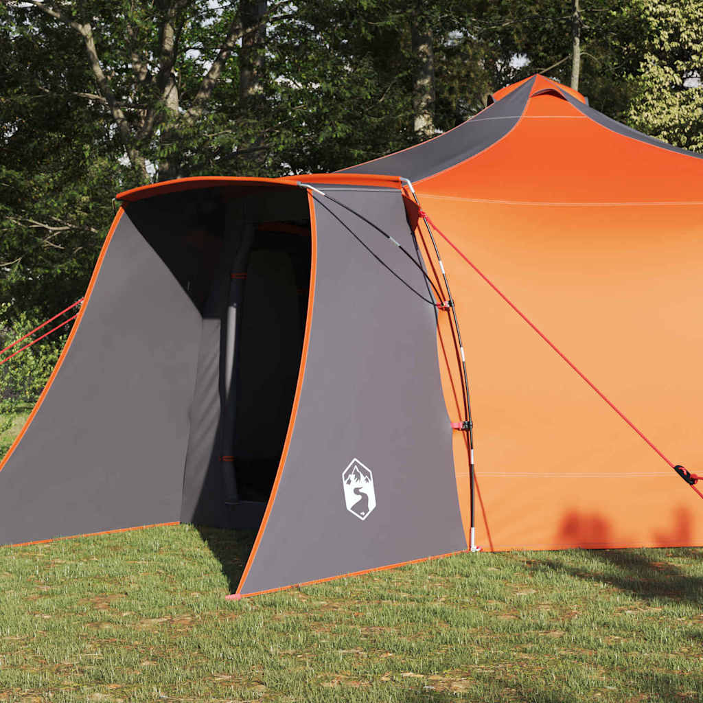 Tipi Tent met dak Grijs en Oranje 492 x 492 x 275 cm taft is nu te koop bij PeponiXL, paradijselijk wonen!