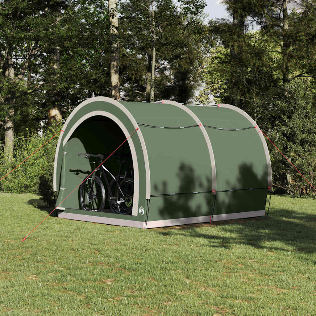 Fietstent met dak met opslag Groen 256 x 222 x 182 cm taft is nu te koop bij PeponiXL, paradijselijk wonen!