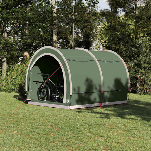 Fietstent met dak met opslag Groen 256 x 222 x 182 cm taft is nu te koop bij PeponiXL, paradijselijk wonen!