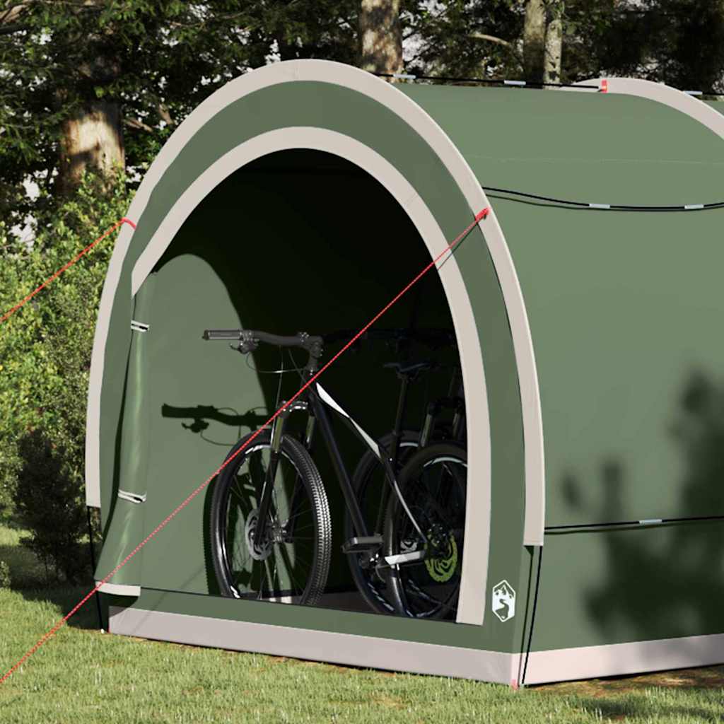 Fietstent met dak met opslag Groen 256 x 222 x 182 cm taft is nu te koop bij PeponiXL, paradijselijk wonen!
