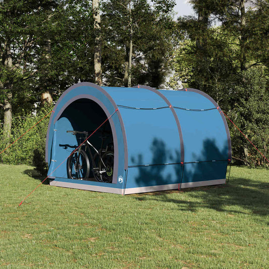 Fietstent met dak met opslag Blauw 256 x 222 x 182 cm taft is nu te koop bij PeponiXL, paradijselijk wonen!