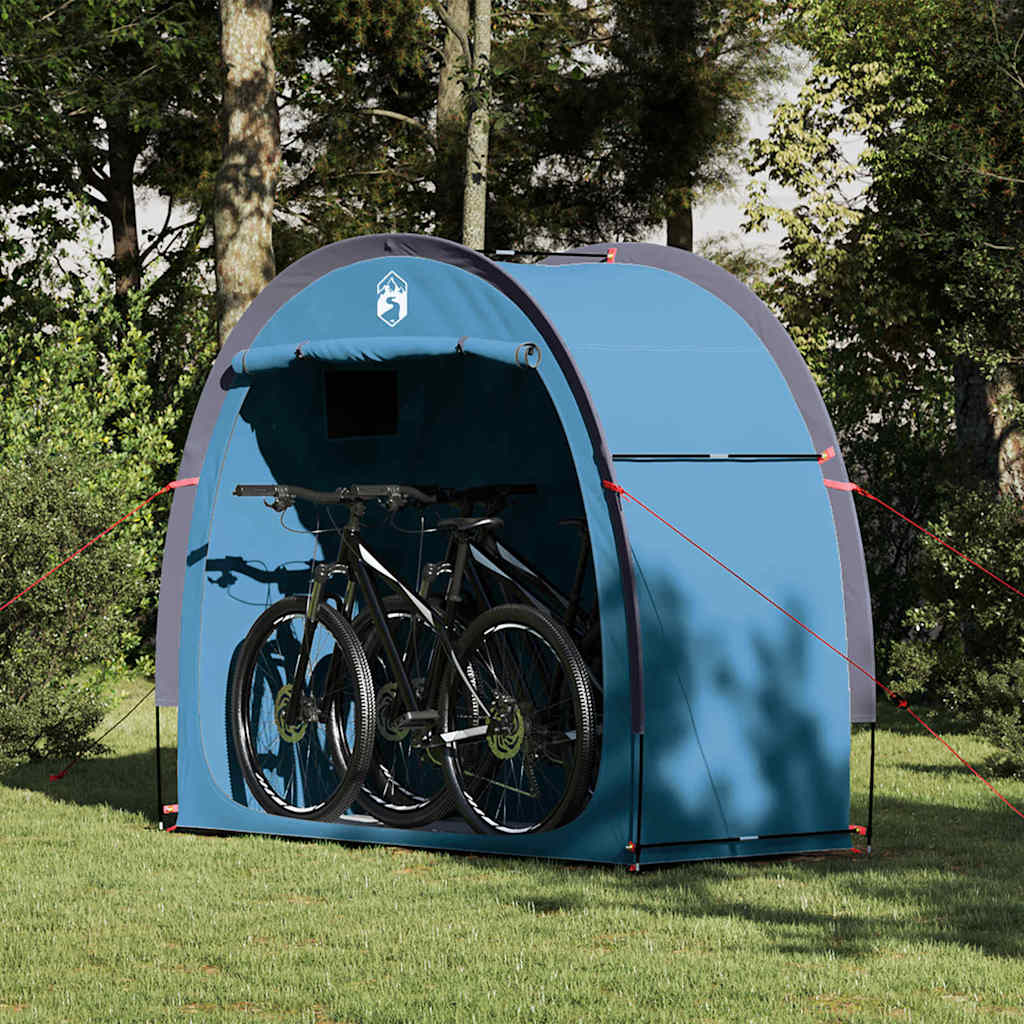 Fietstent met dak met opslag Blauw 210 x 90 x 174 cm is nu te koop bij PeponiXL, paradijselijk wonen!