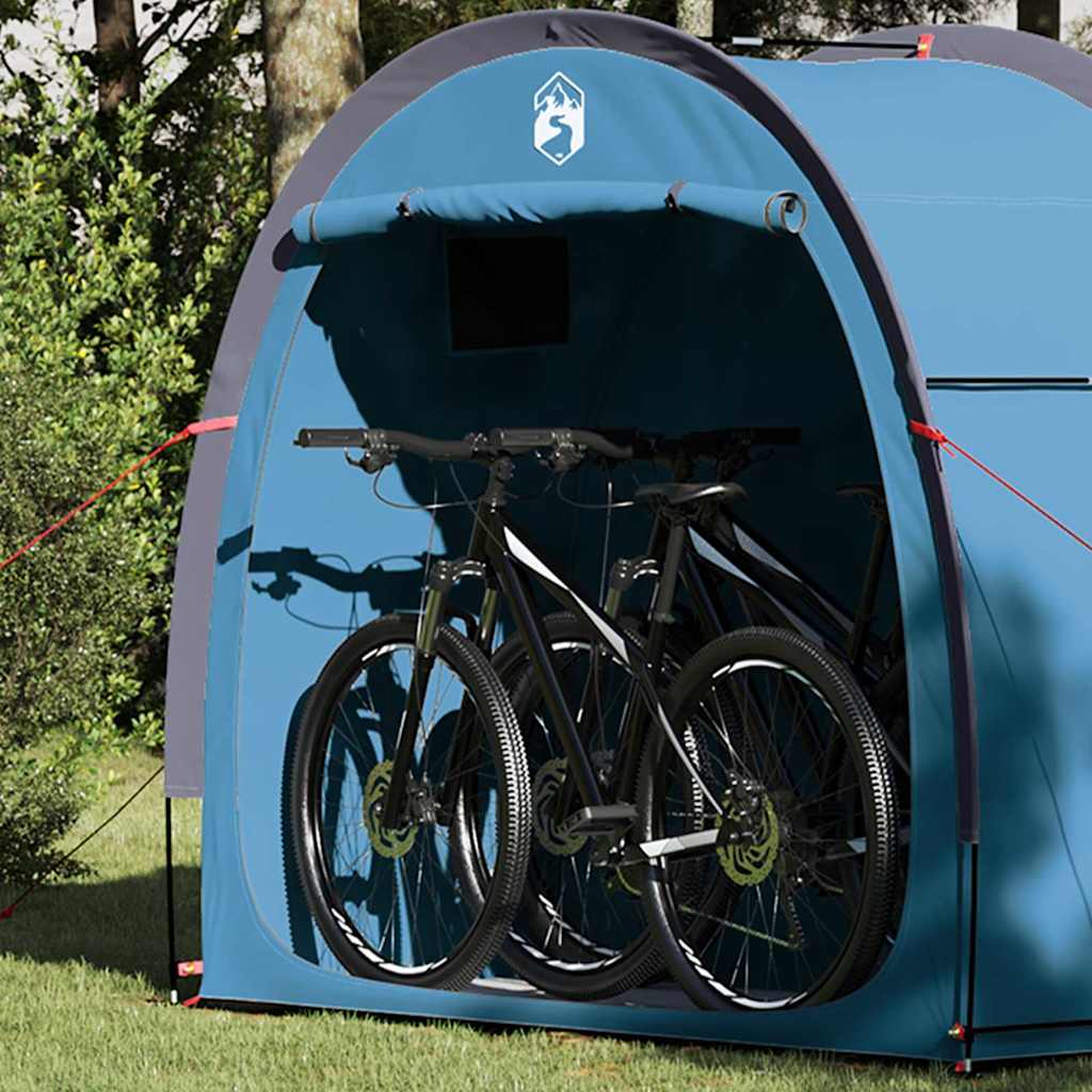 Fietstent met dak met opslag Blauw 210 x 90 x 174 cm is nu te koop bij PeponiXL, paradijselijk wonen!