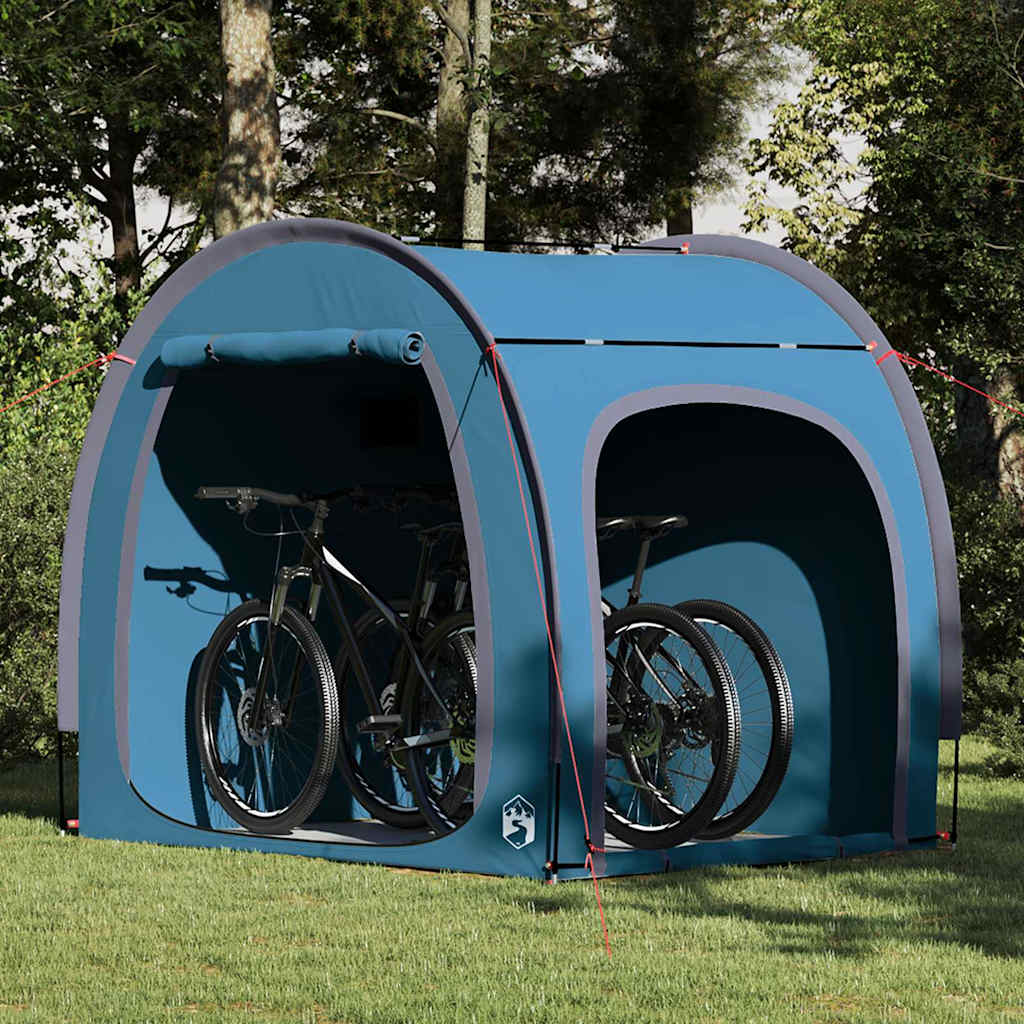 Fietstent met dak met opslag Blauw 218 x 156 x 180 cm is nu te koop bij PeponiXL, paradijselijk wonen!