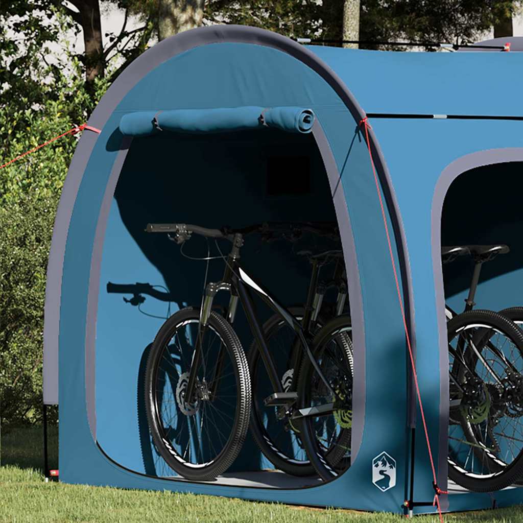 Fietstent met dak met opslag Blauw 218 x 156 x 180 cm is nu te koop bij PeponiXL, paradijselijk wonen!