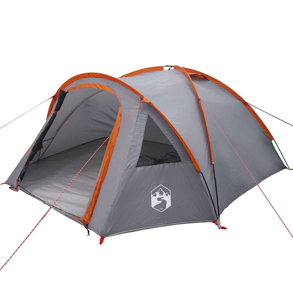 Camping Tent Grijs en oranje 308 x 268 x 130 cm Polyester is nu te koop bij PeponiXL, paradijselijk wonen!