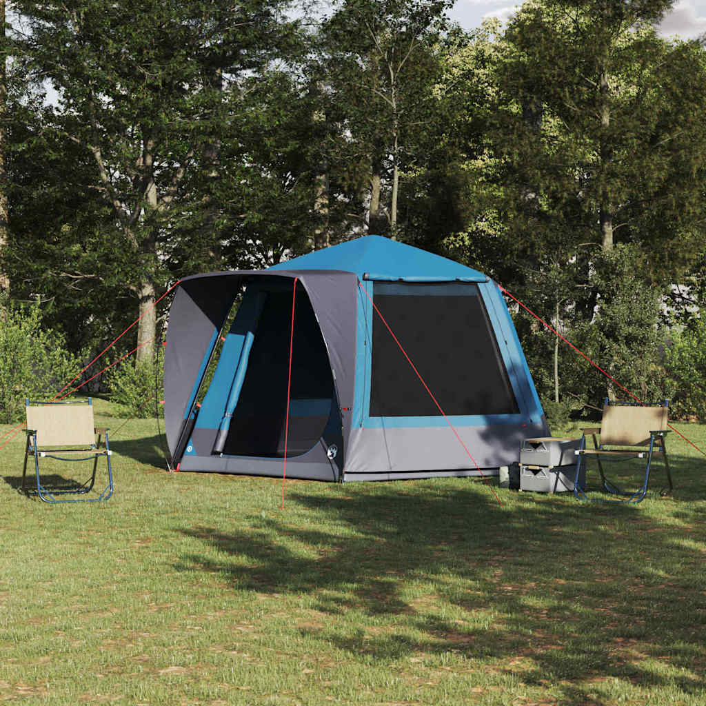 Camping Tent Huisje met dak Blauw 420 x 420 x 227 cm Polyester is nu te koop bij PeponiXL, paradijselijk wonen!