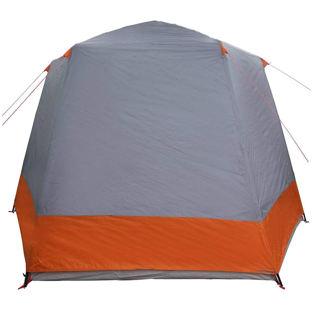 Camping Tent Grijs en oranje 420 x 420 x 227 cm Polyester is nu te koop bij PeponiXL, paradijselijk wonen!