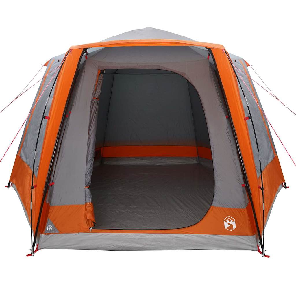 Camping Tent Grijs en oranje 420 x 420 x 227 cm Polyester is nu te koop bij PeponiXL, paradijselijk wonen!
