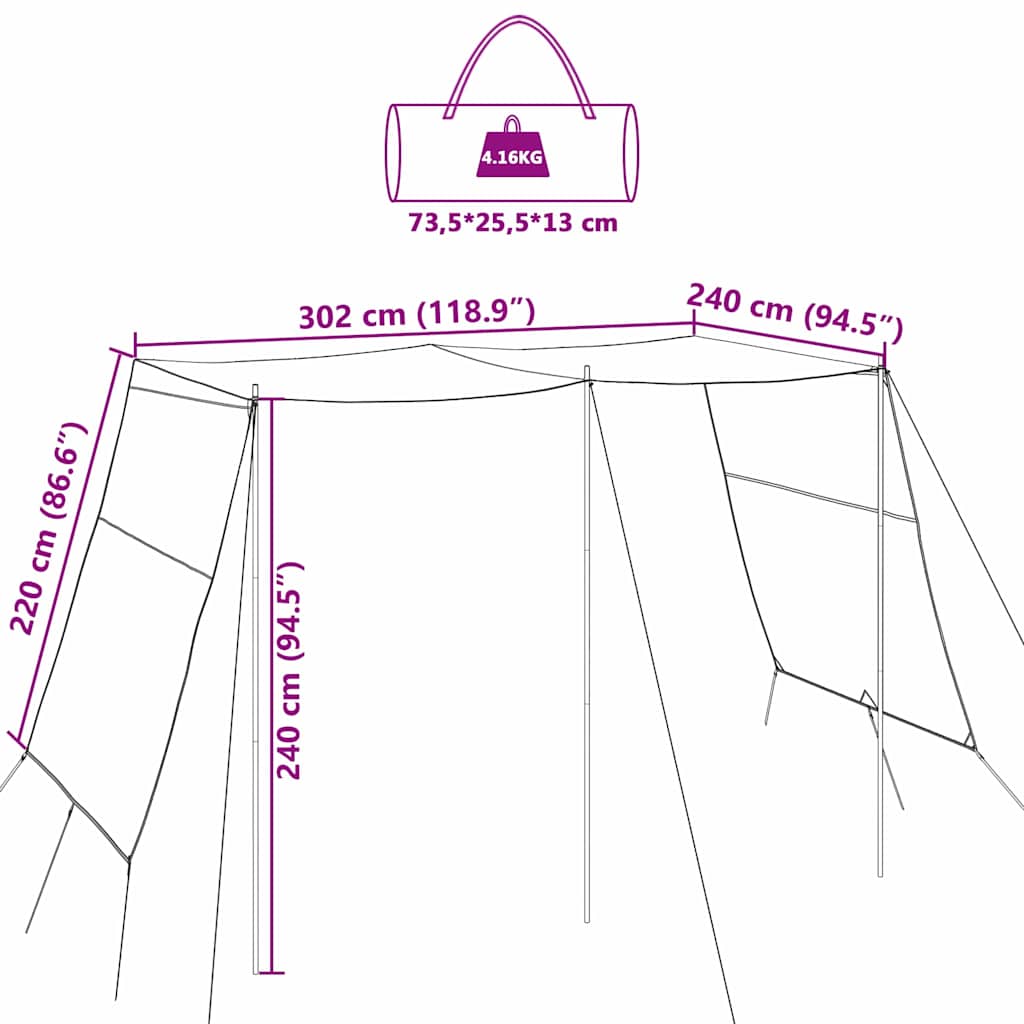 Waterbestendige Tarp met dak 302 x 240 x 240 cm is nu te koop bij PeponiXL, paradijselijk wonen!