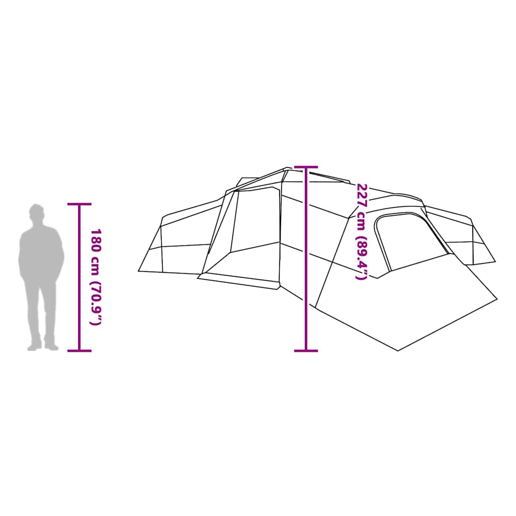 Gezinstent met dak met opslag Groen 833 x 585 x 216 cm taft is nu te koop bij PeponiXL, paradijselijk wonen!