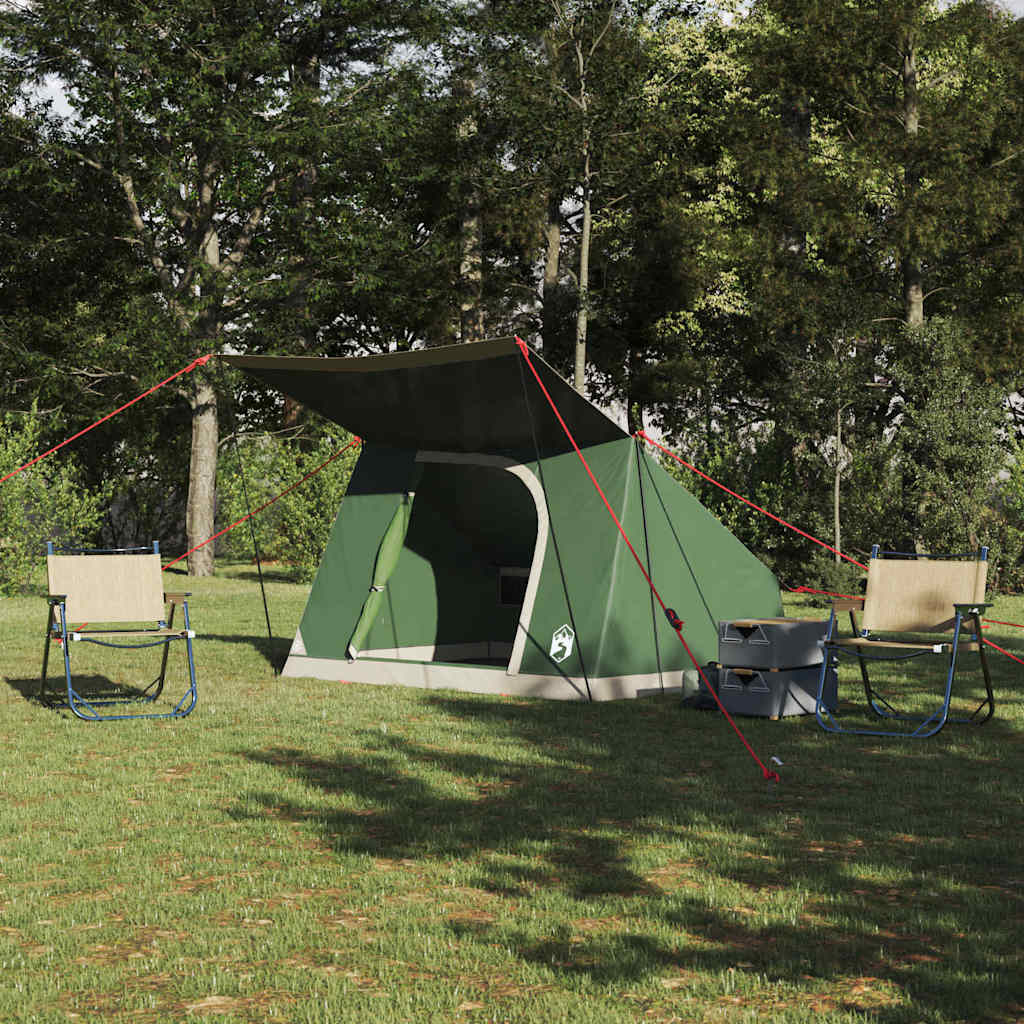Camping Tent met dak met opslag Groen 282 x 225 x 154 cm taft is nu te koop bij PeponiXL, paradijselijk wonen!